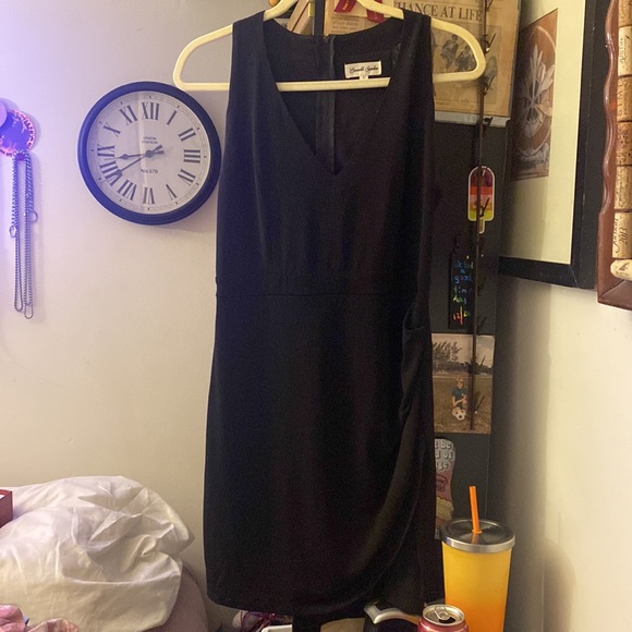 Little Black dress by emerald Sunday women’s L. All black V-neck zipper back. - Picture 2 of 4